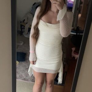 Oh Polly Cream Mini Dress